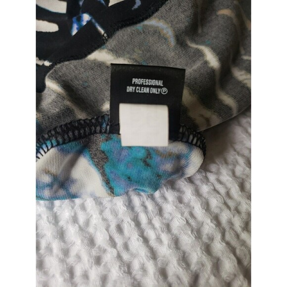 Ellen Tracy Sheath Dress Size 4 Knee Length V Neck Sleeveless Twist Front Blue - Picture 8 of 8